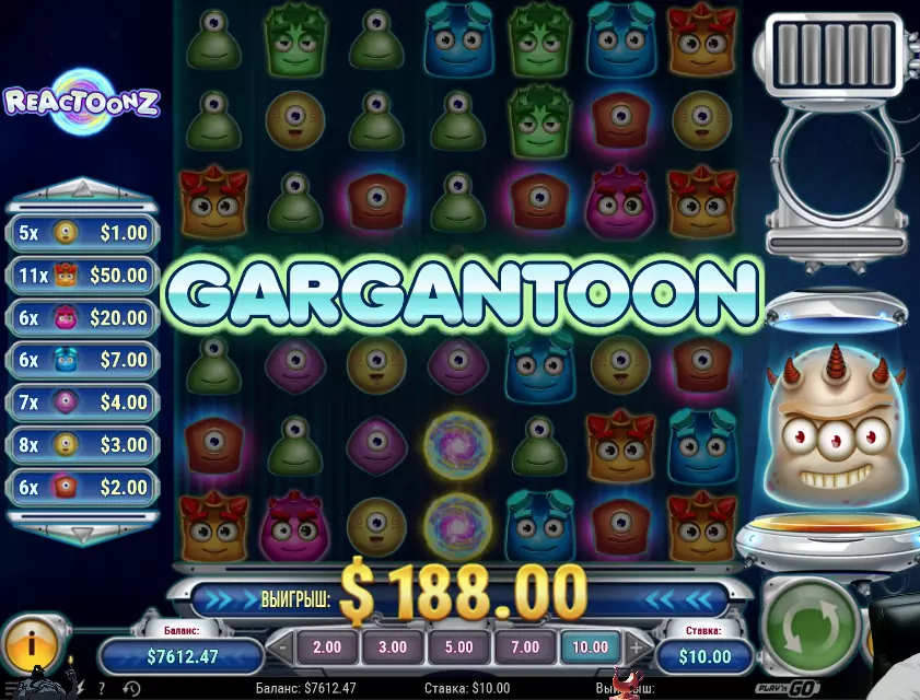 Игра Reactoonz функции